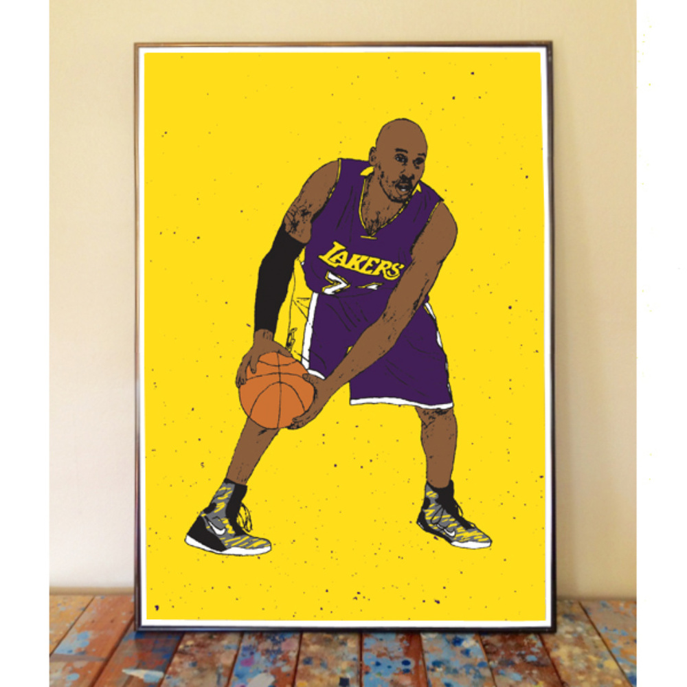 11x17 KOBE BRYANT BLACK MAMBA DRAWING ART PRINT